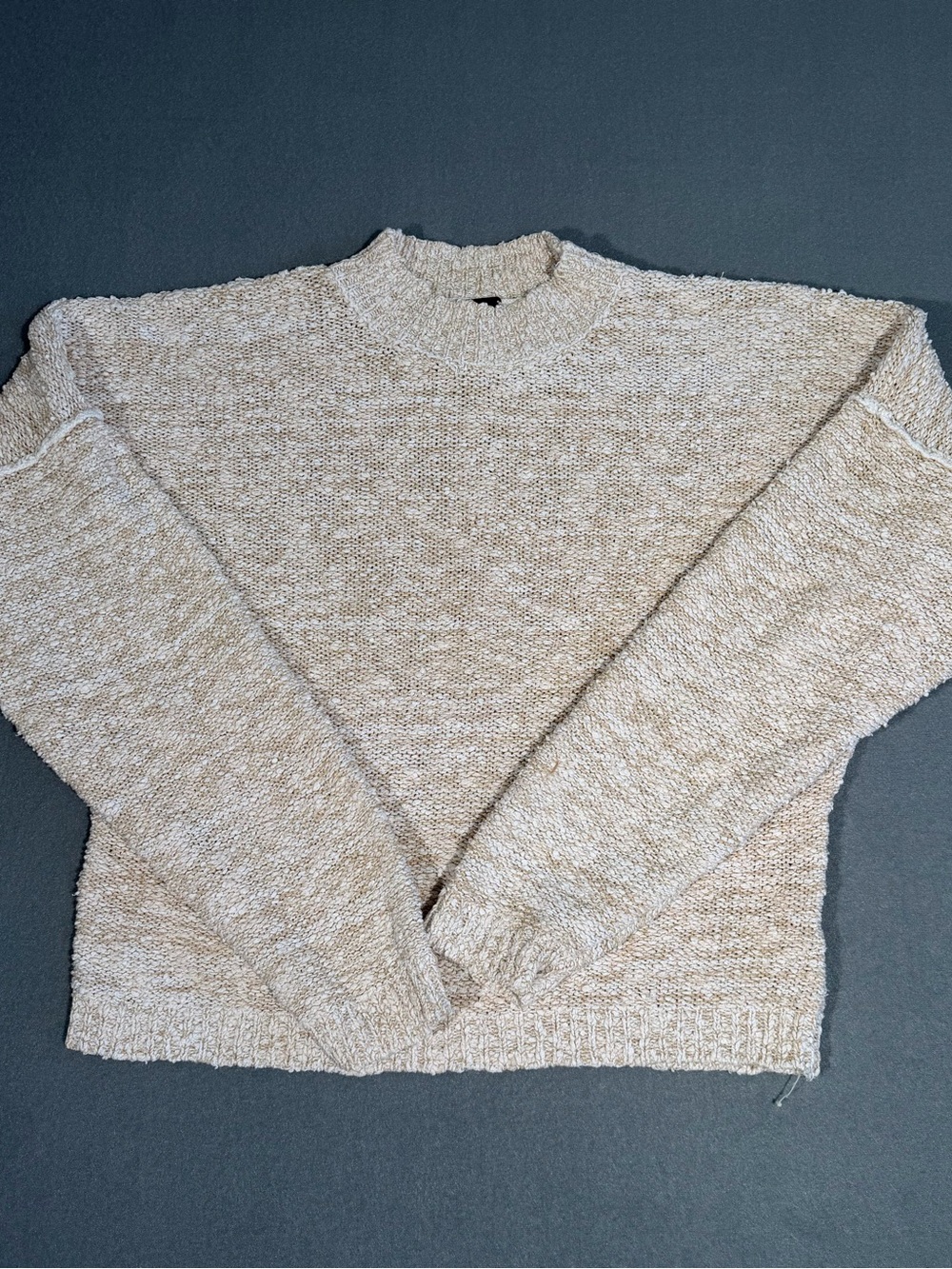 Free People Men's Crewneck Sweater in Oatmeal